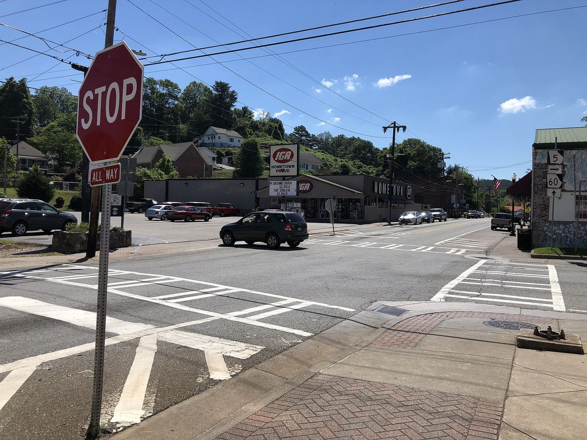 A street in McCaysville, Georgia near the Tennessee state line